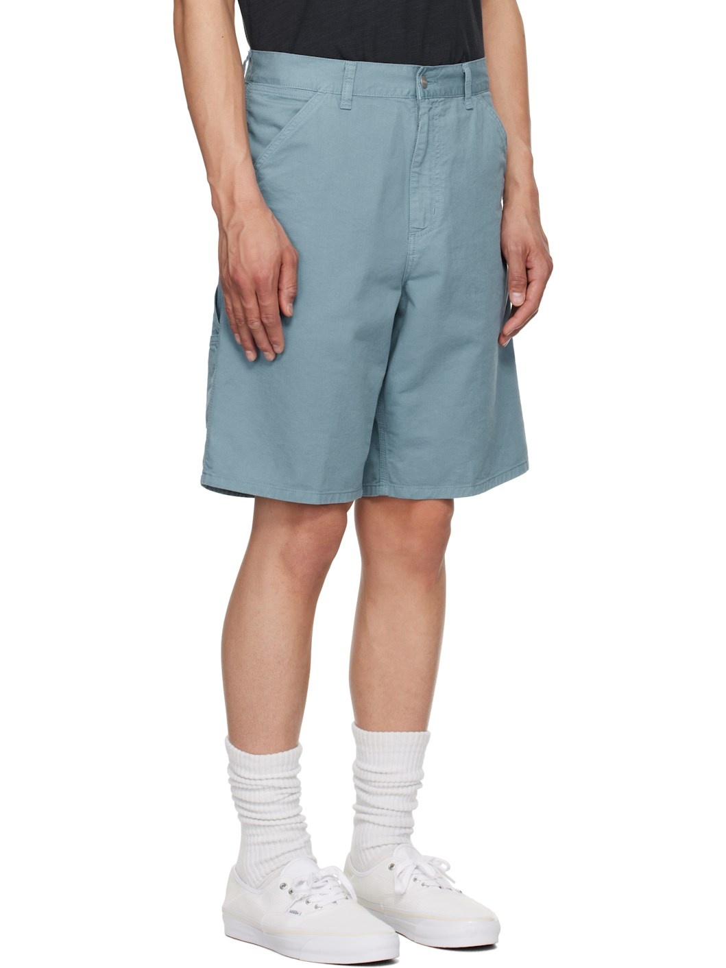 Blue Single Knee Shorts - 2