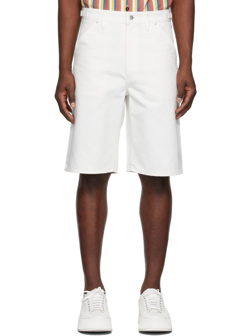 White Denim Shorts - 1