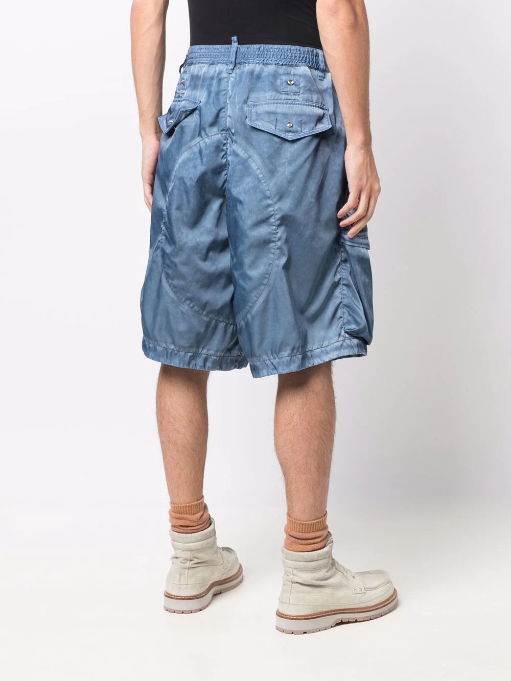 drawstring track shorts - 4