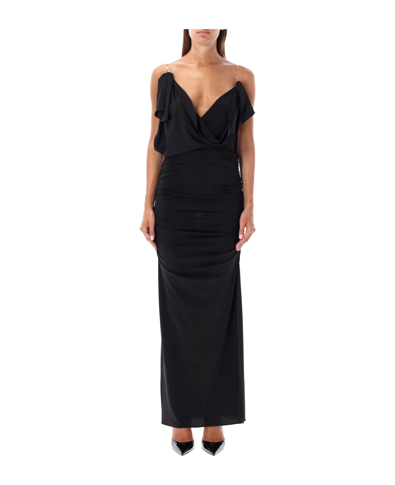 ワンピース THE ATTICO FW24 LONG DRESS JERSEY (248WCM174A014 100) THE ATTICO Long Dress Jersey | italist | REVERSIBLE