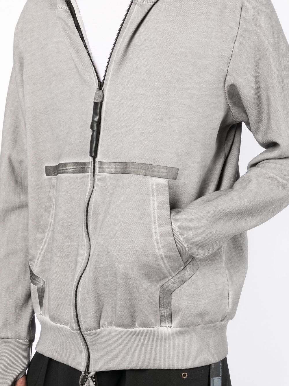 zip-up faded organic-cotton hoodie - 5