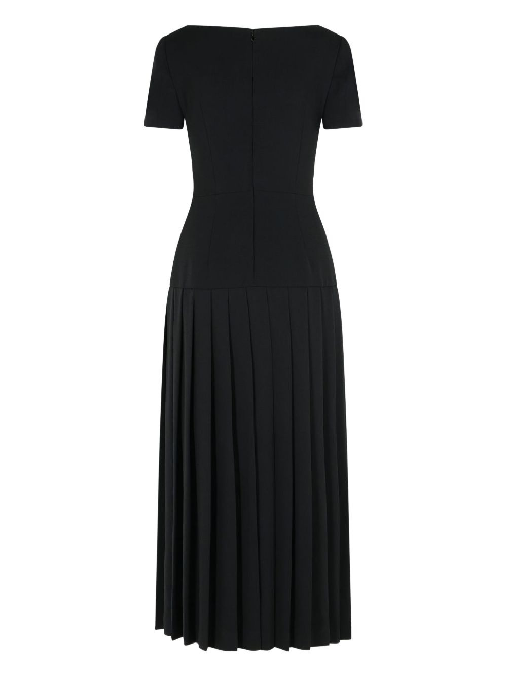 pleated square-neck midi dress - 3