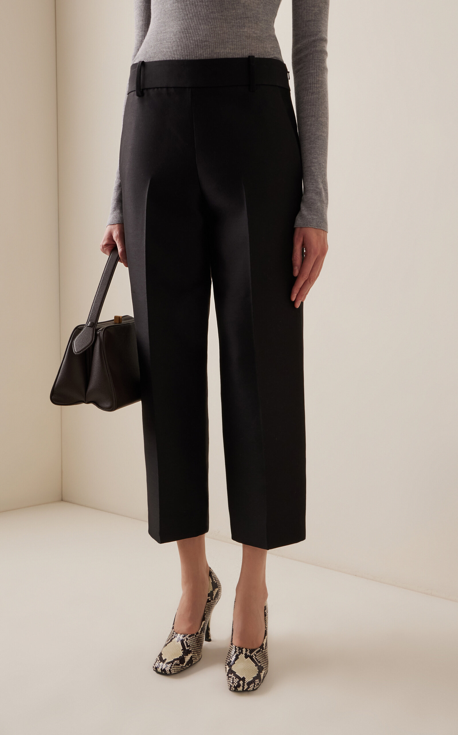 Cam Wool-Silk Straight-Leg Pants black - 3
