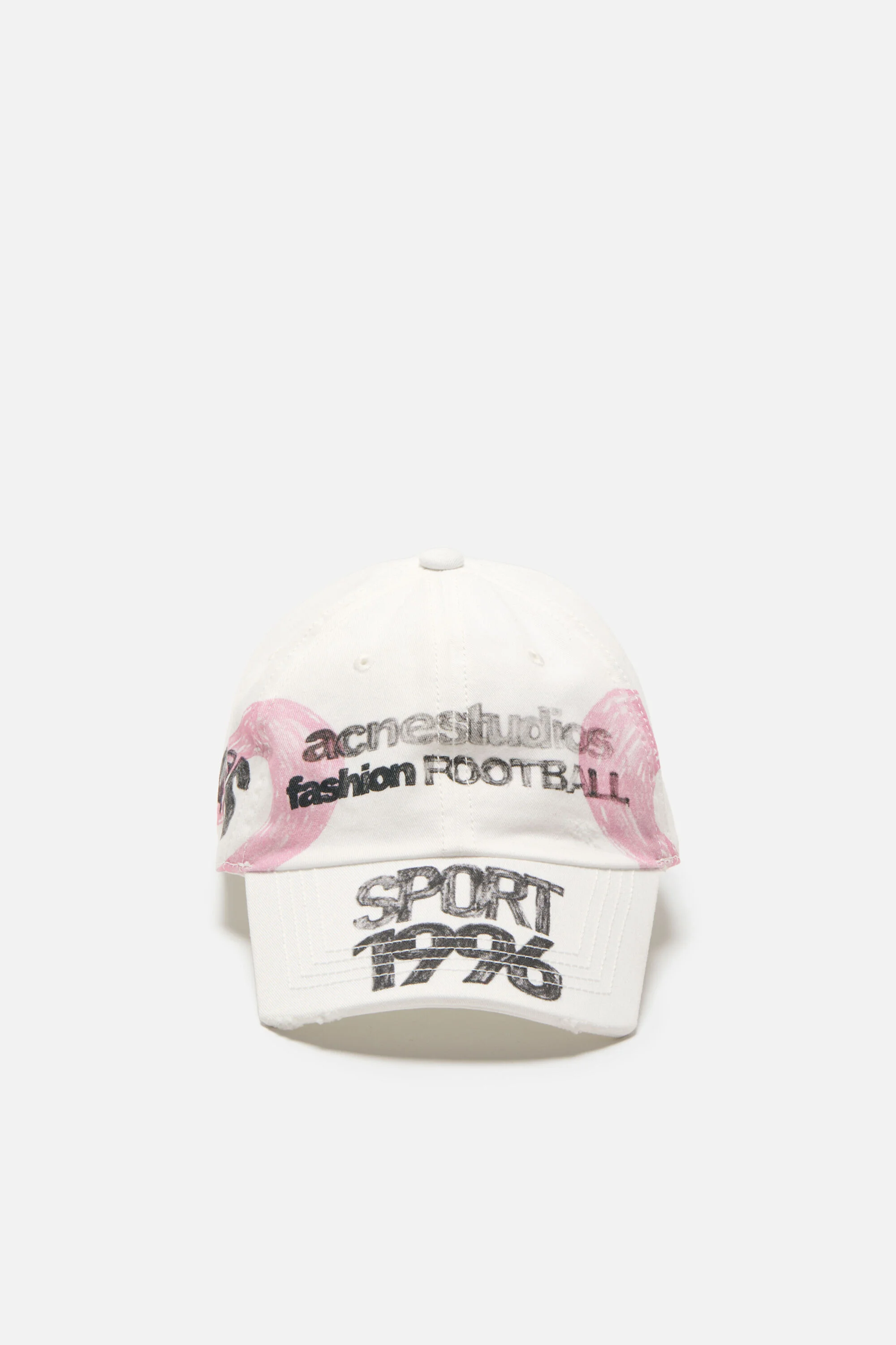 Distressed logo cap - White - 1
