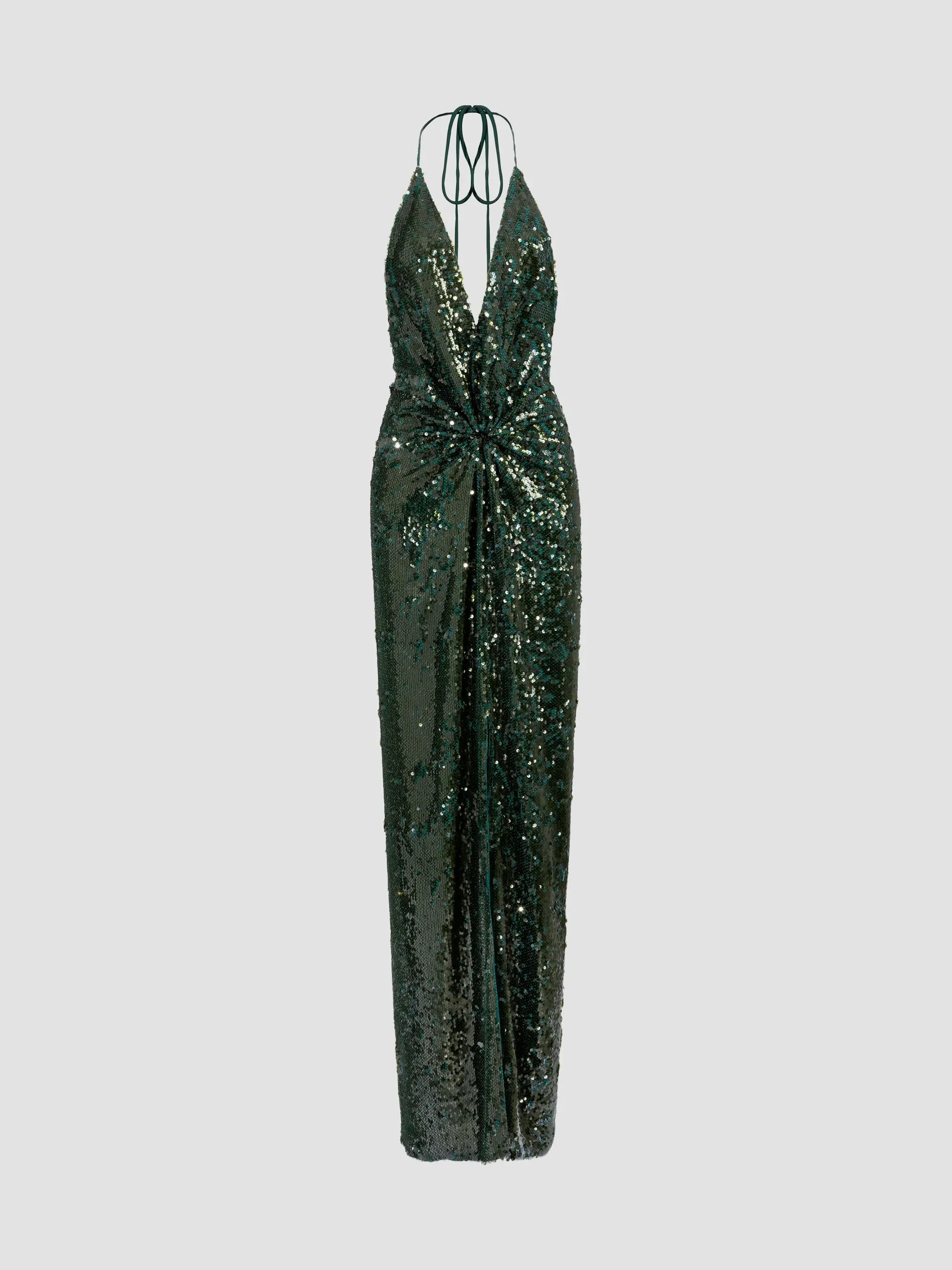 Women's Rowan Sequined Column Gown - Green - 1