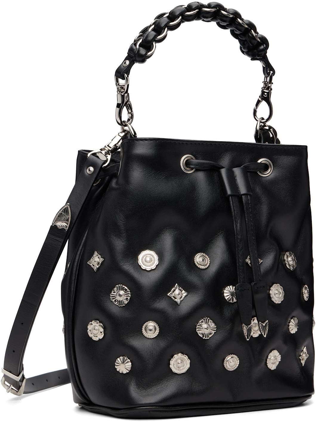 Black Concho Drawstring Bag - 2