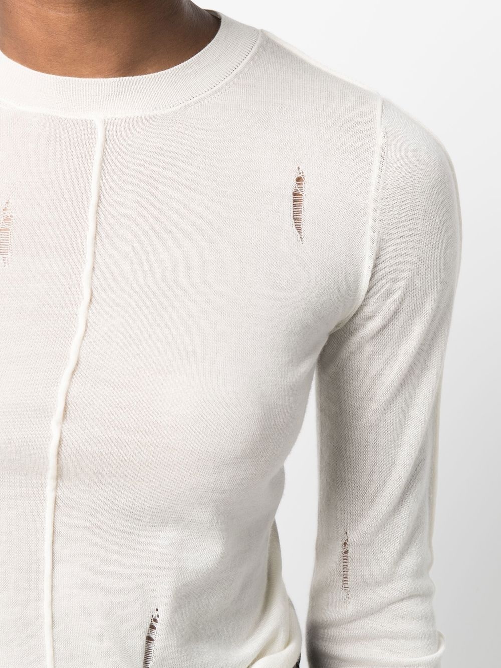 distressed cashmere jumper - 5