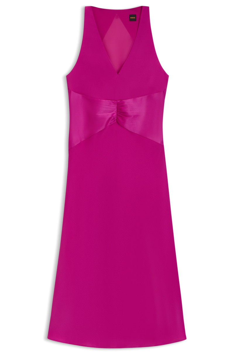 CRINKLE-SATIN DRESS WITH GATHERED FRONT 1