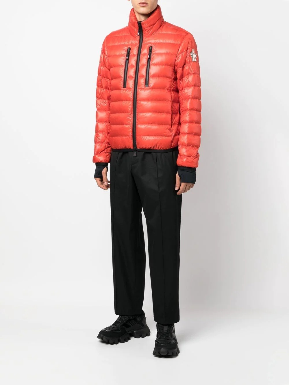 logo-patch padded jacket - 2