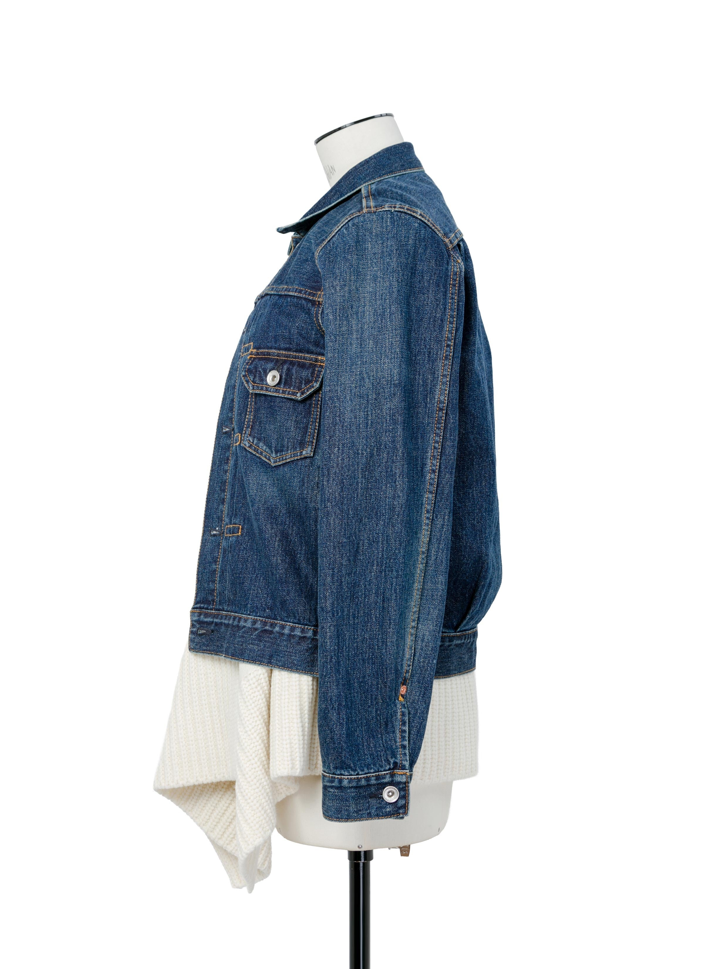 Denim x Wool Knit Jacket - 5