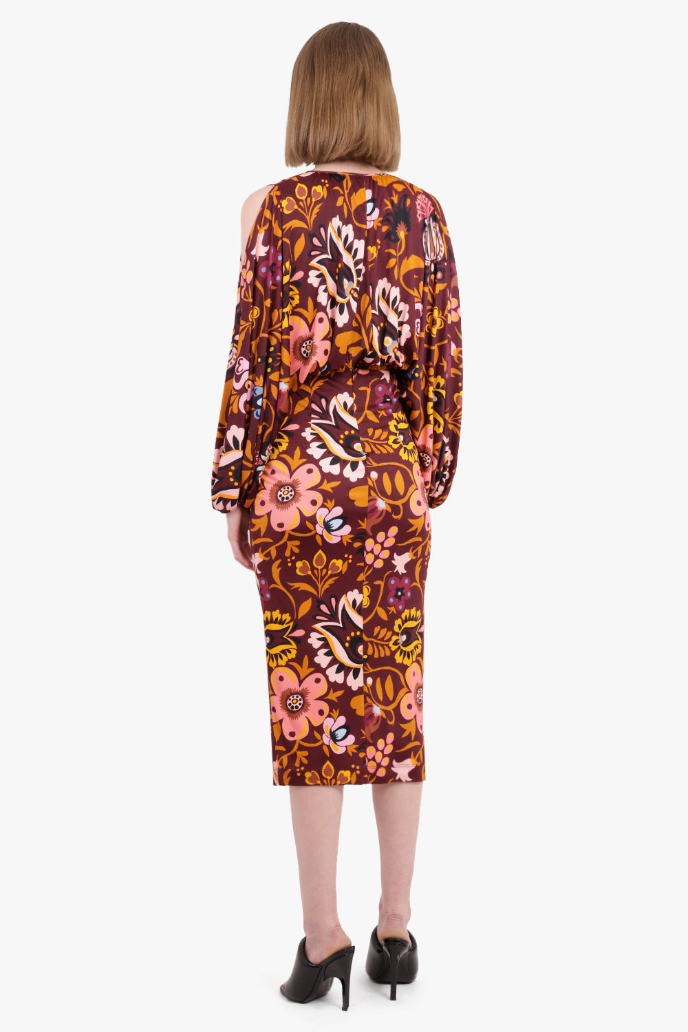 SELVA PRINT APHRODITE DRESS | MAROON - 3