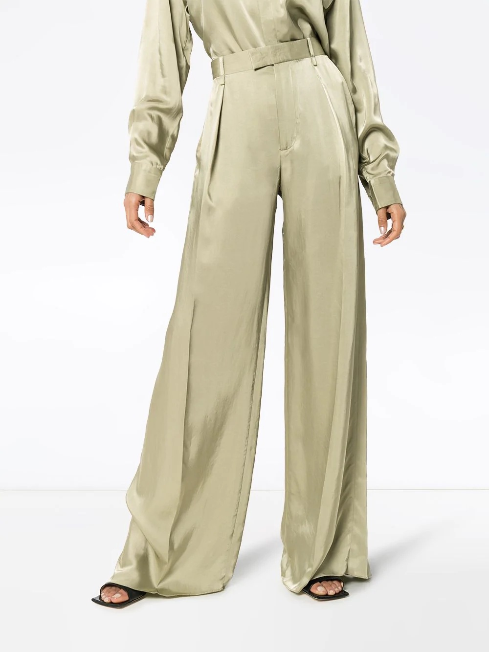 front pleat palazzo pants - 3