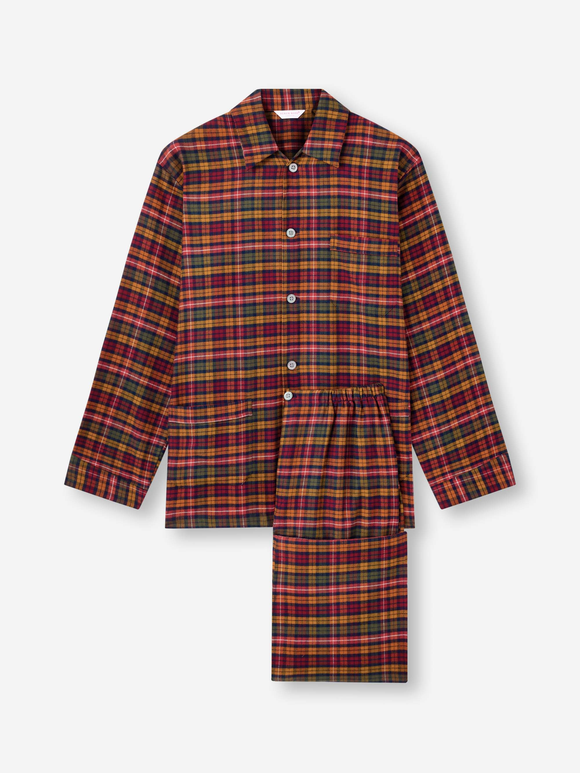 Men's Classic Fit Pajamas Kelburn Brushed Cotton Multicolor Check - 2