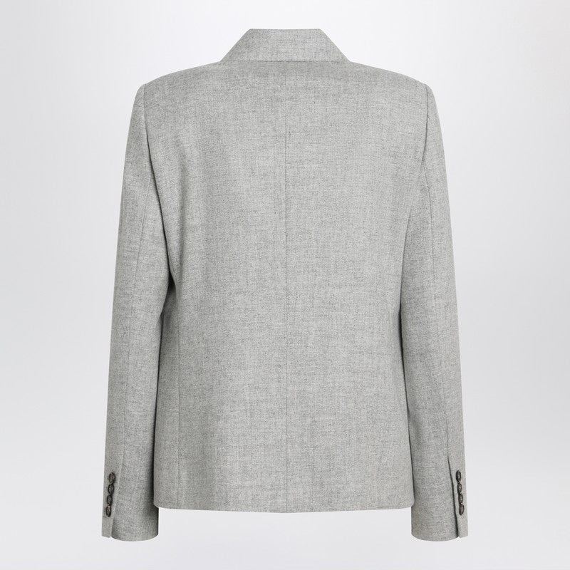 Brunello Cucinelli Grey Double-Breasted Wool Jacket Women - 2