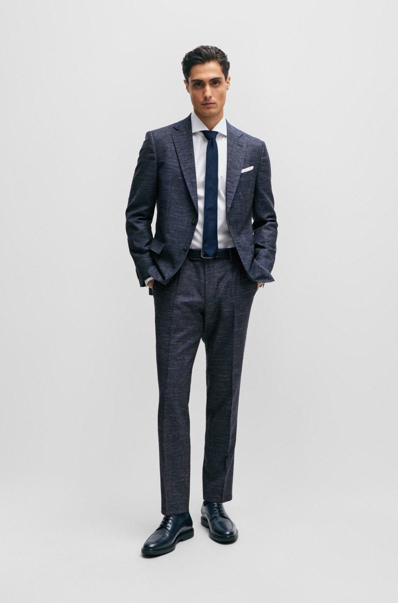 BOSS SLIM-FIT TROUSERS IN A PATTERNED WOOL BLEND outlook