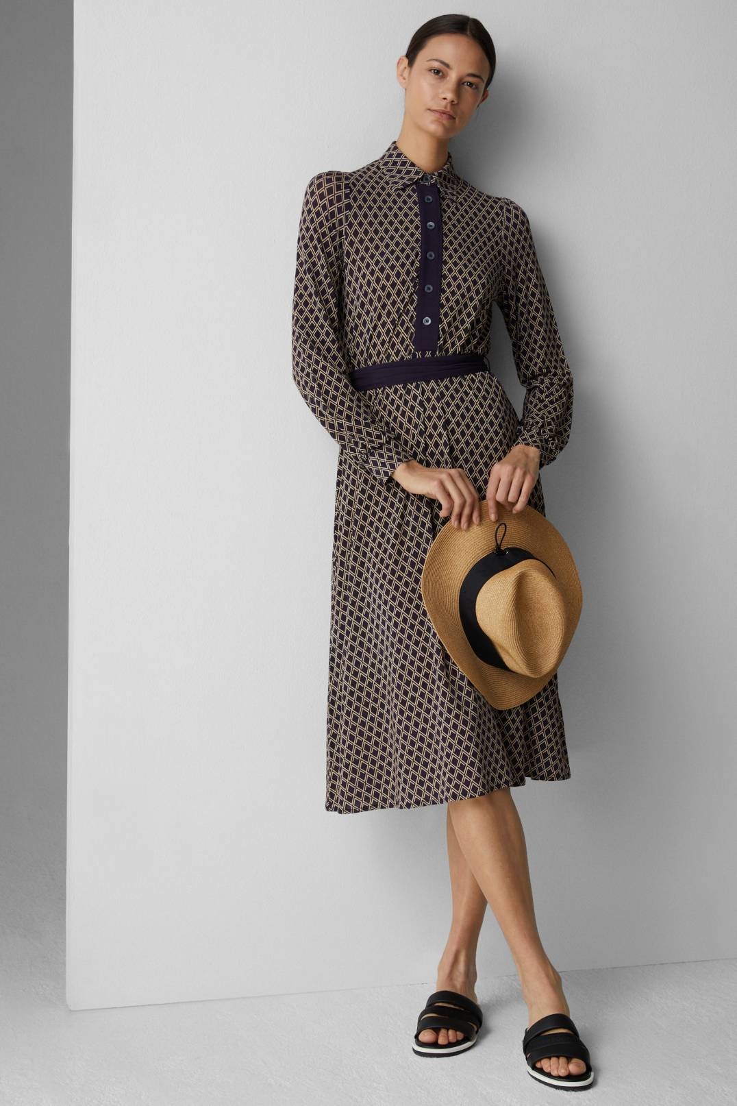 AMINA MIDI DRESS IN NAVY BLUE - 2