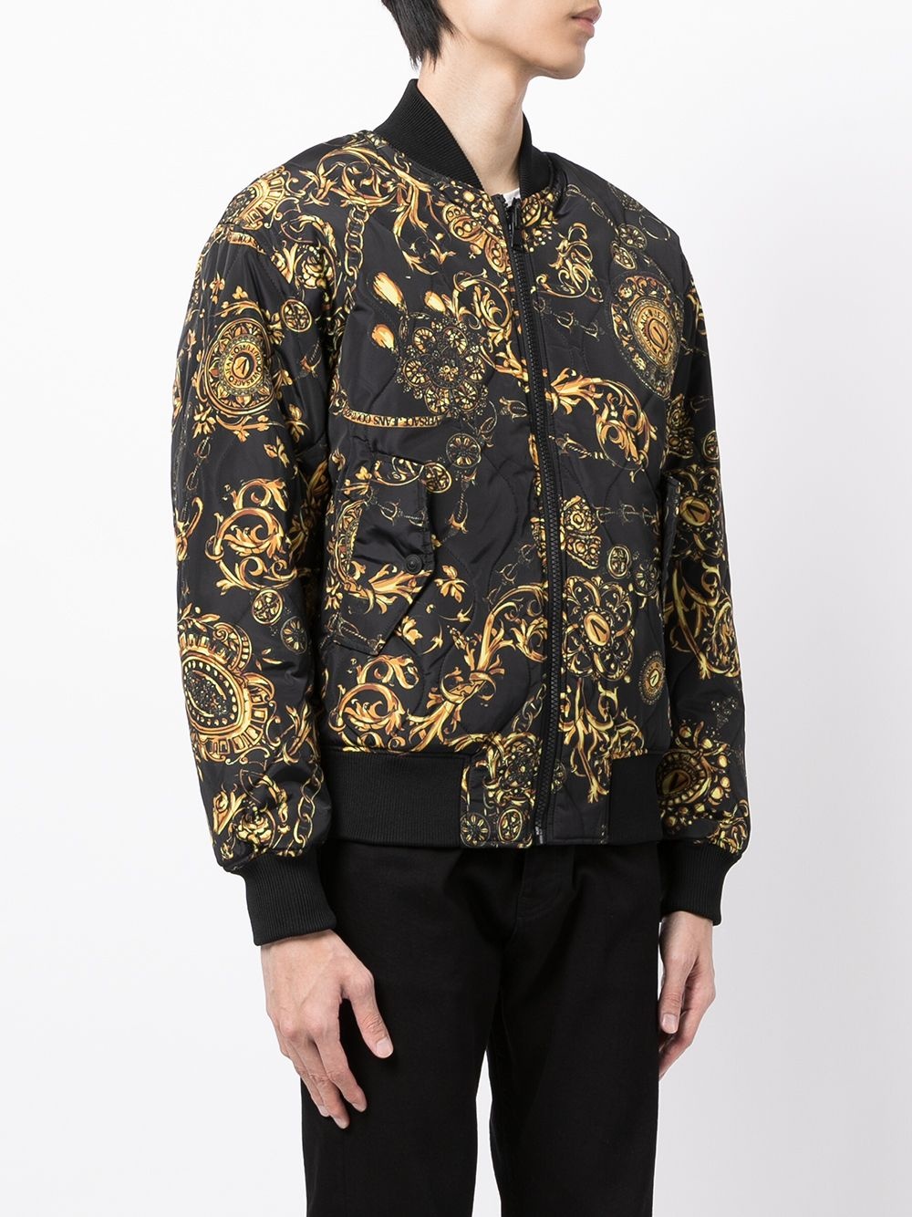 baroque-print bomber jacket - 3