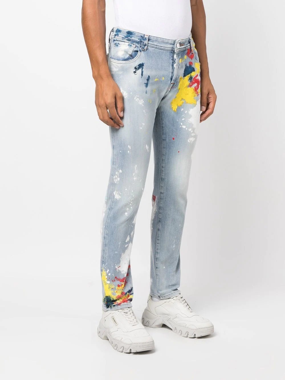 paint-splatter print jeans - 3