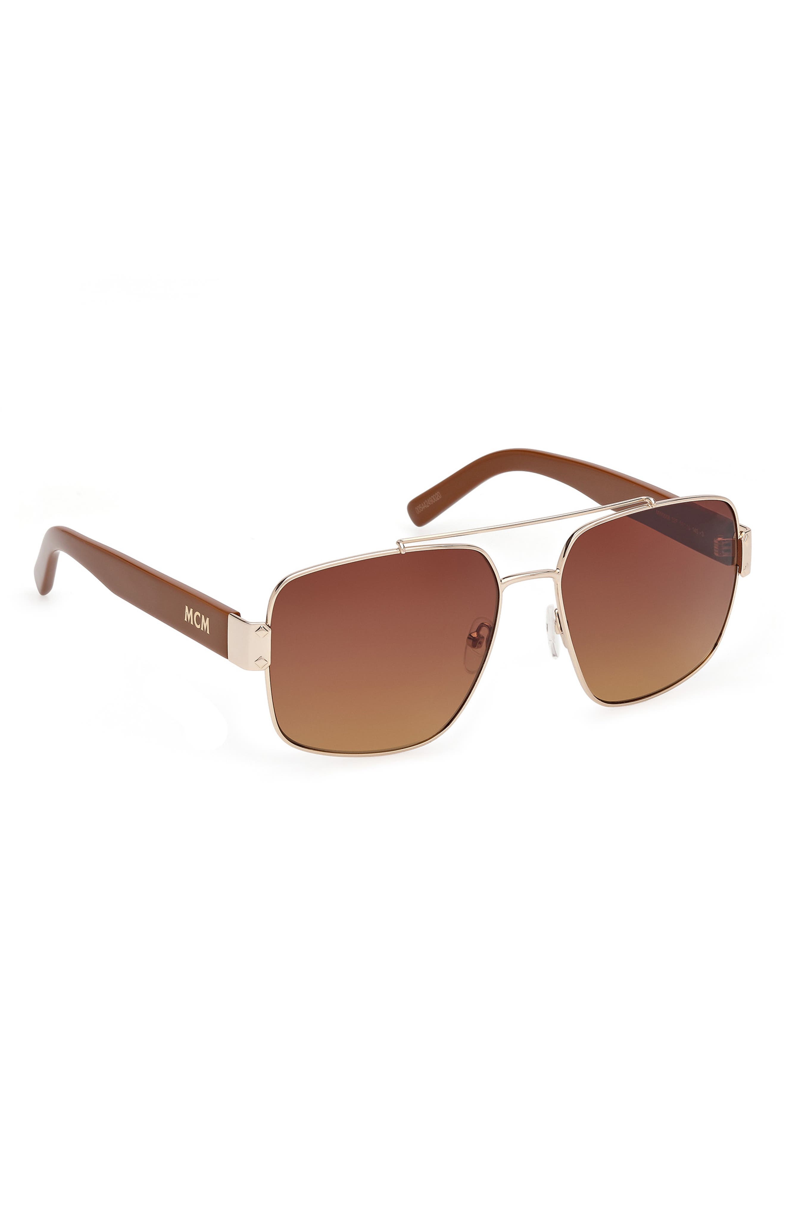 MCM 58mm Navigator Sunglasses in Gold /Gradient Brown at Nordstrom - 5