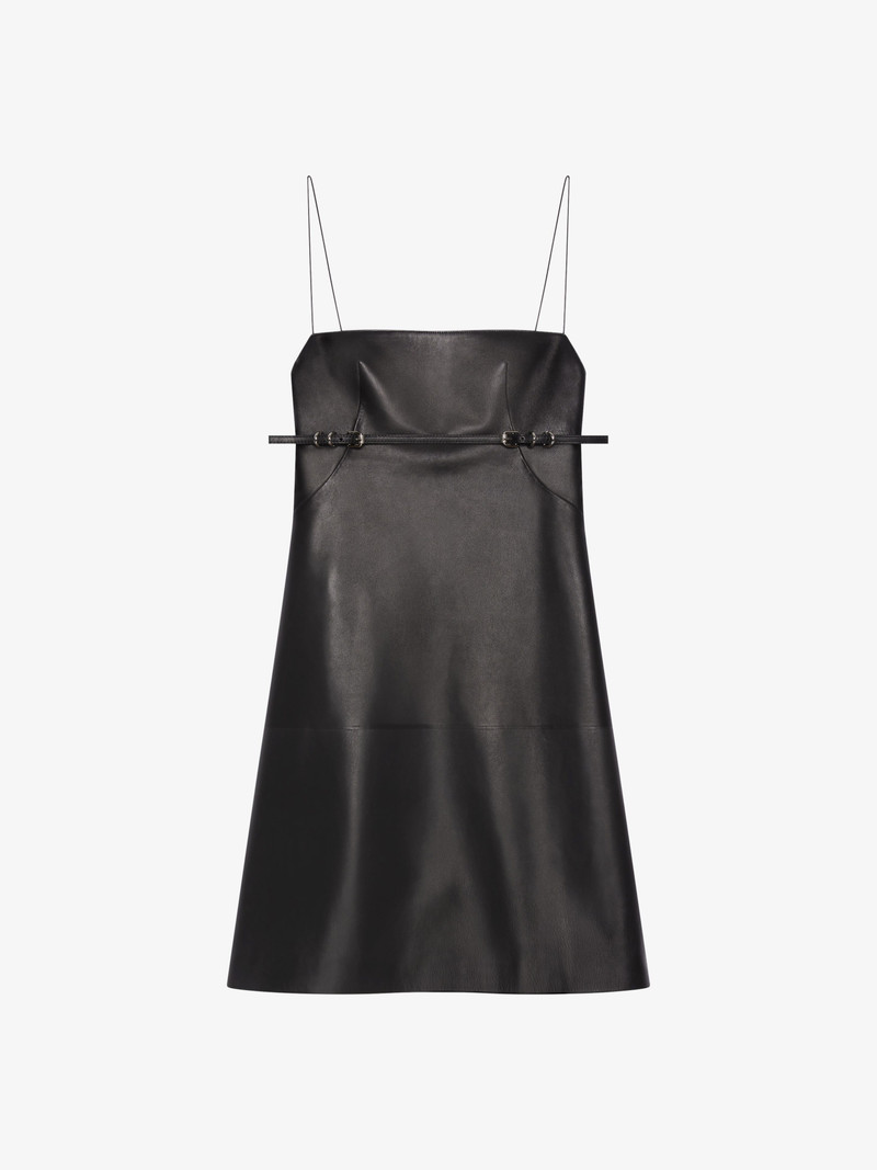 VOYOU STRAPS DRESS IN LEATHER - 1