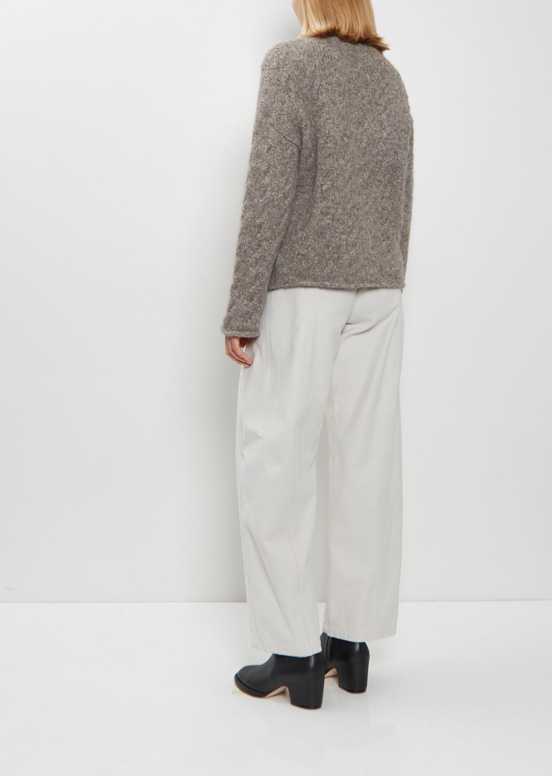 LAUREN MANOOGIAN Alpaca Wool Cable Crewneck Sweater — Cinder outlook