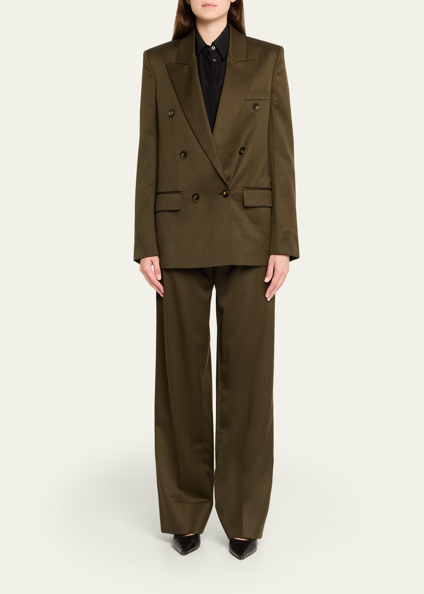 Tailored Wool Wide-Leg Trousers - 2