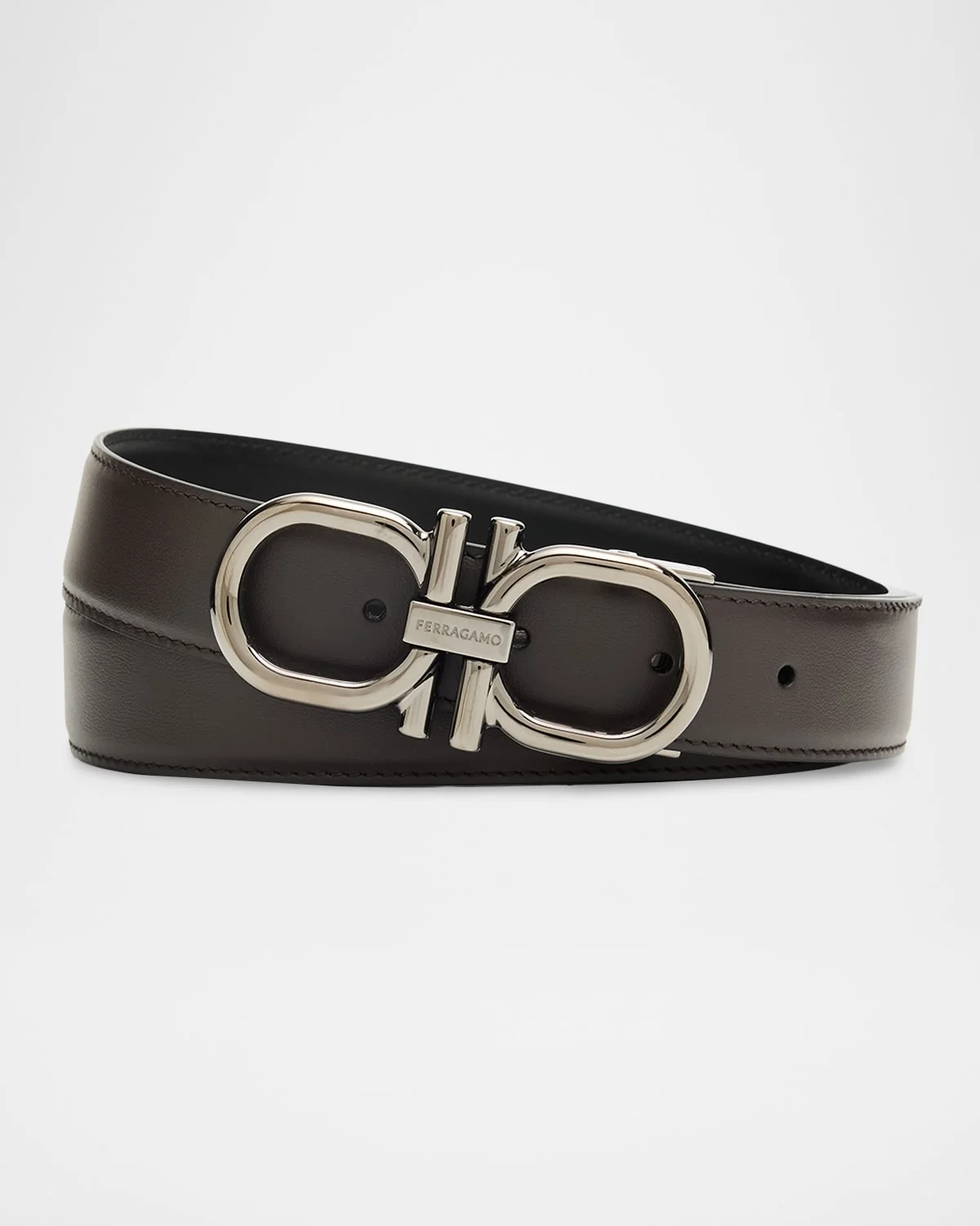 Men's Double Gancini Reversible Leather Belt - 1