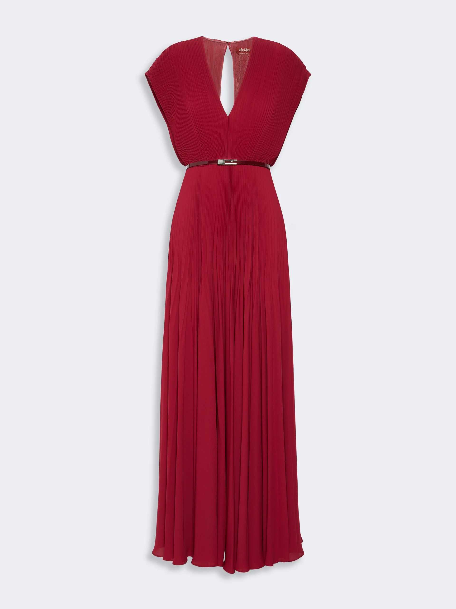VISINO Long sable georgette dress - RUBY - 1