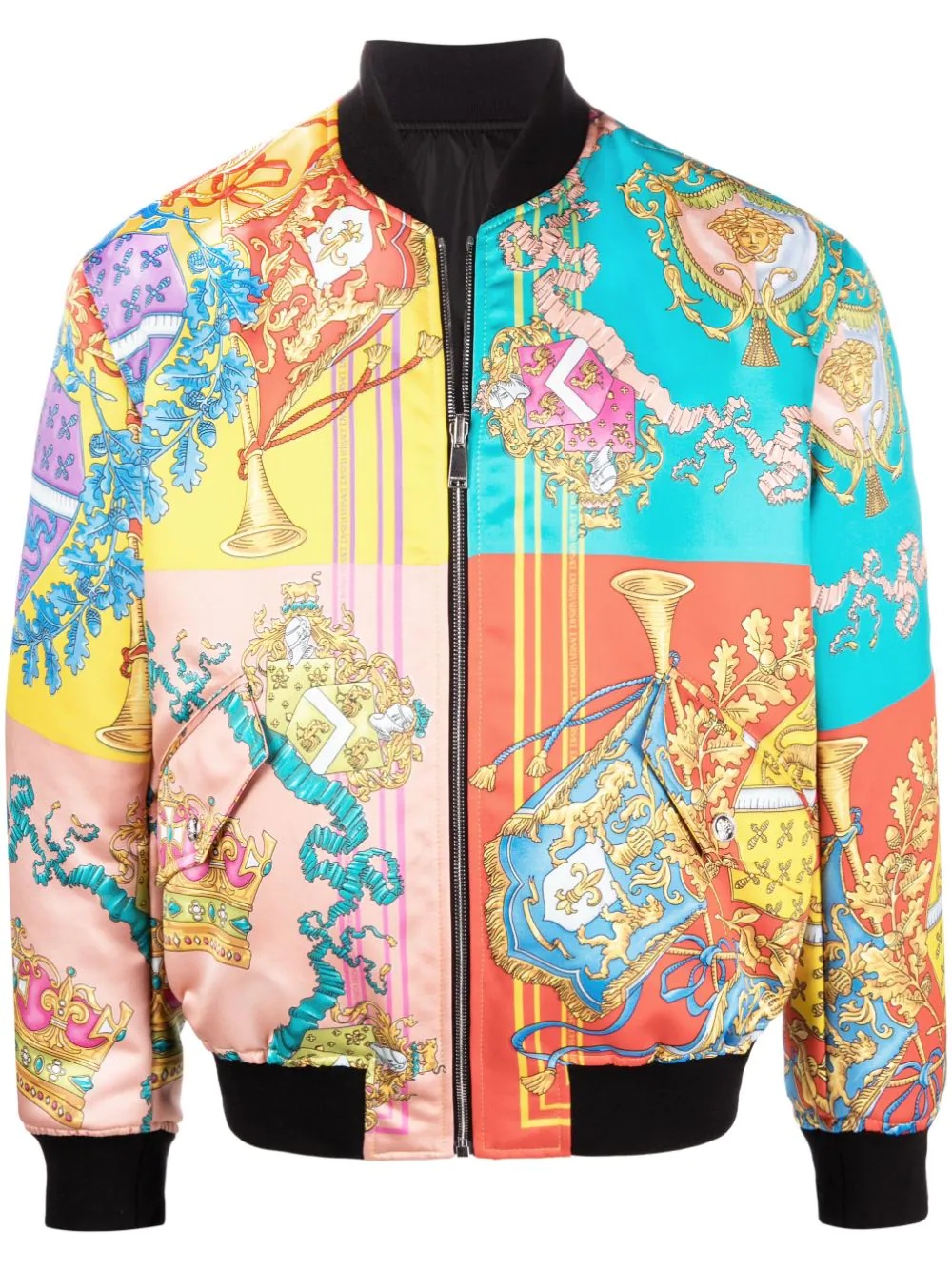 Barocco-print bomber jacket - 1