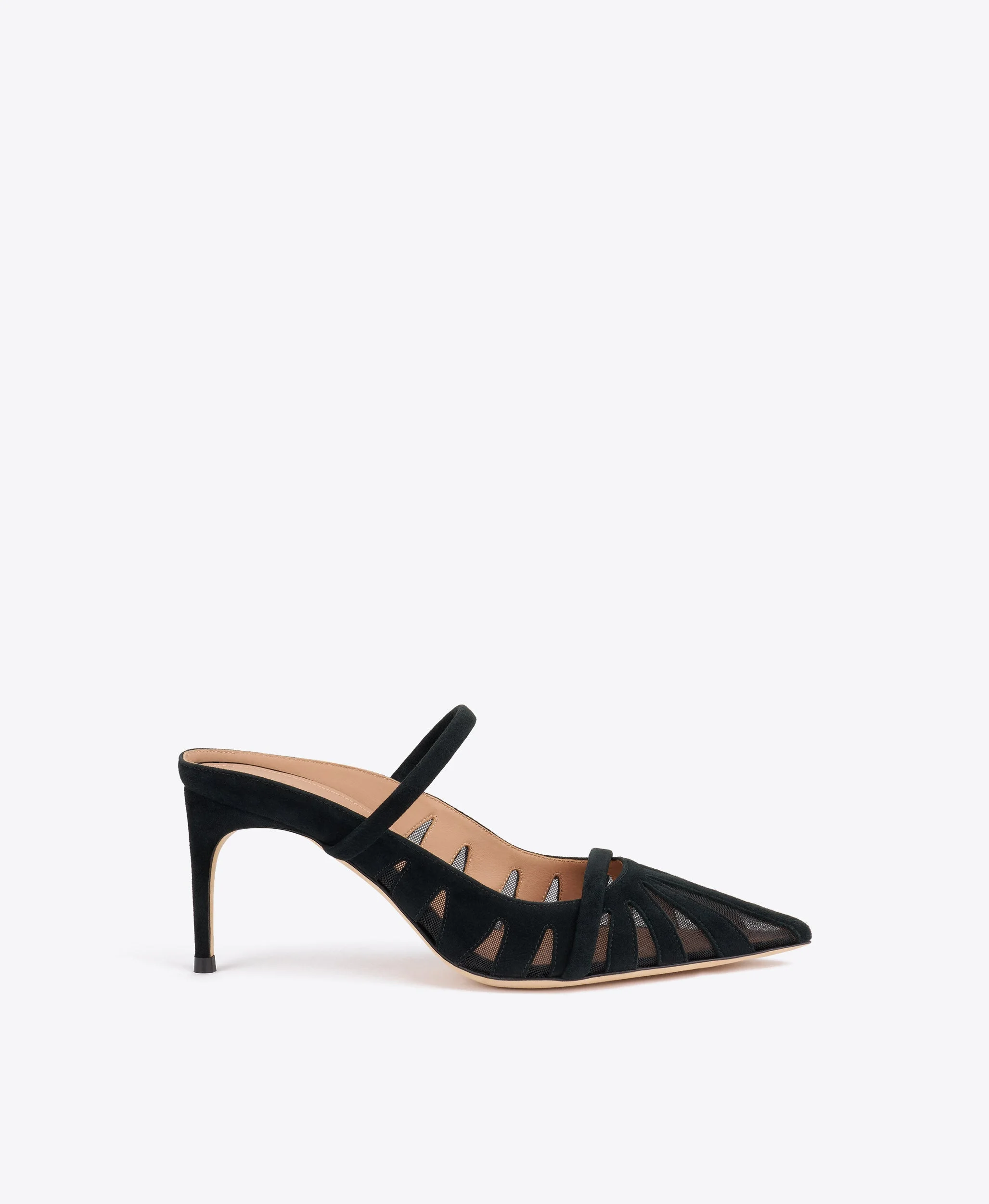 Aurora 70 Black Suede Mules - 1