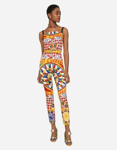 Dolce & Gabbana Carretto-print technical jersey jumpsuit outlook