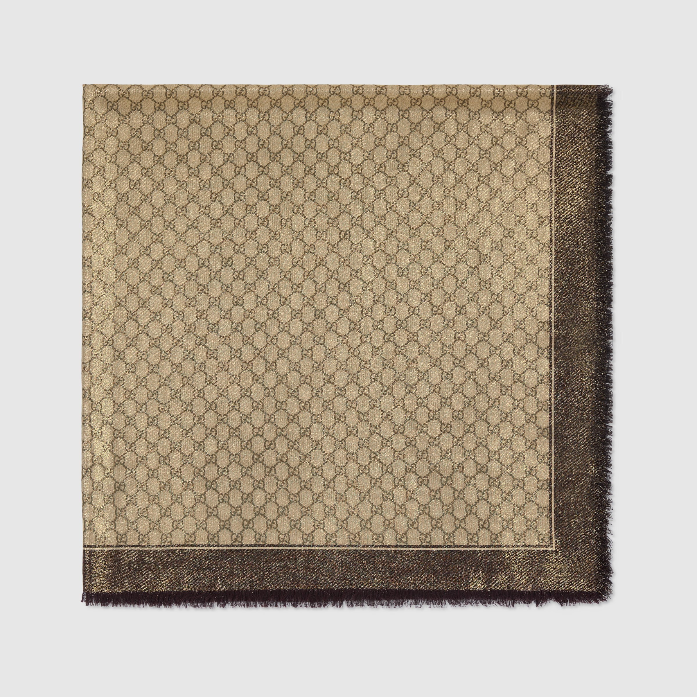 Shiny GG wool jacquard shawl - 2