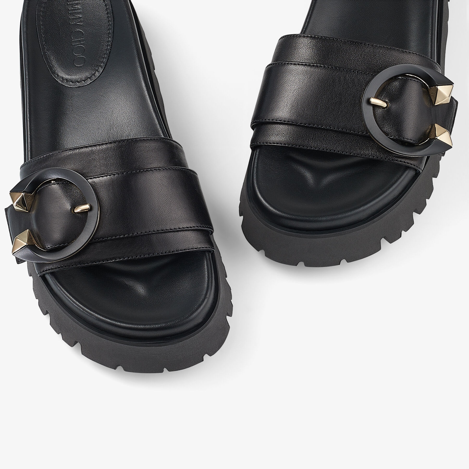 Maiti Flat
Black Nappa Leather Flat Sandals with C-Buckle - 4