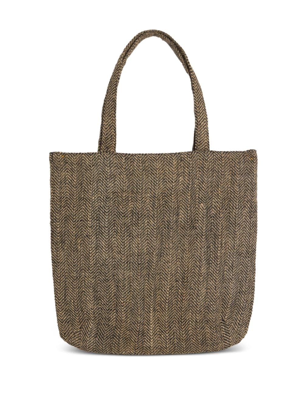 logo-print jute tote bag - 2