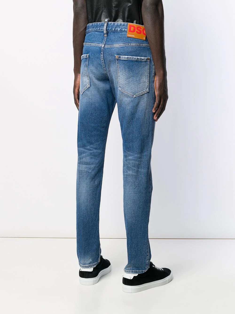 stonewashed straight-leg jeans - 4