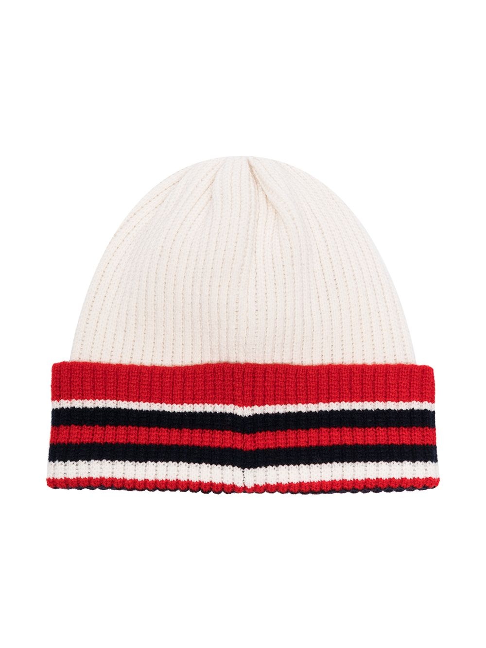 stripe-trim beanie - 3