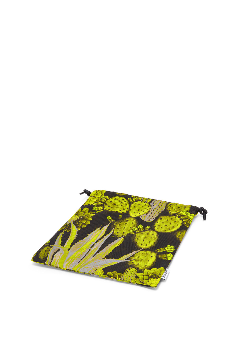 Cactus drawstring pouch in canvas and calfskin 3