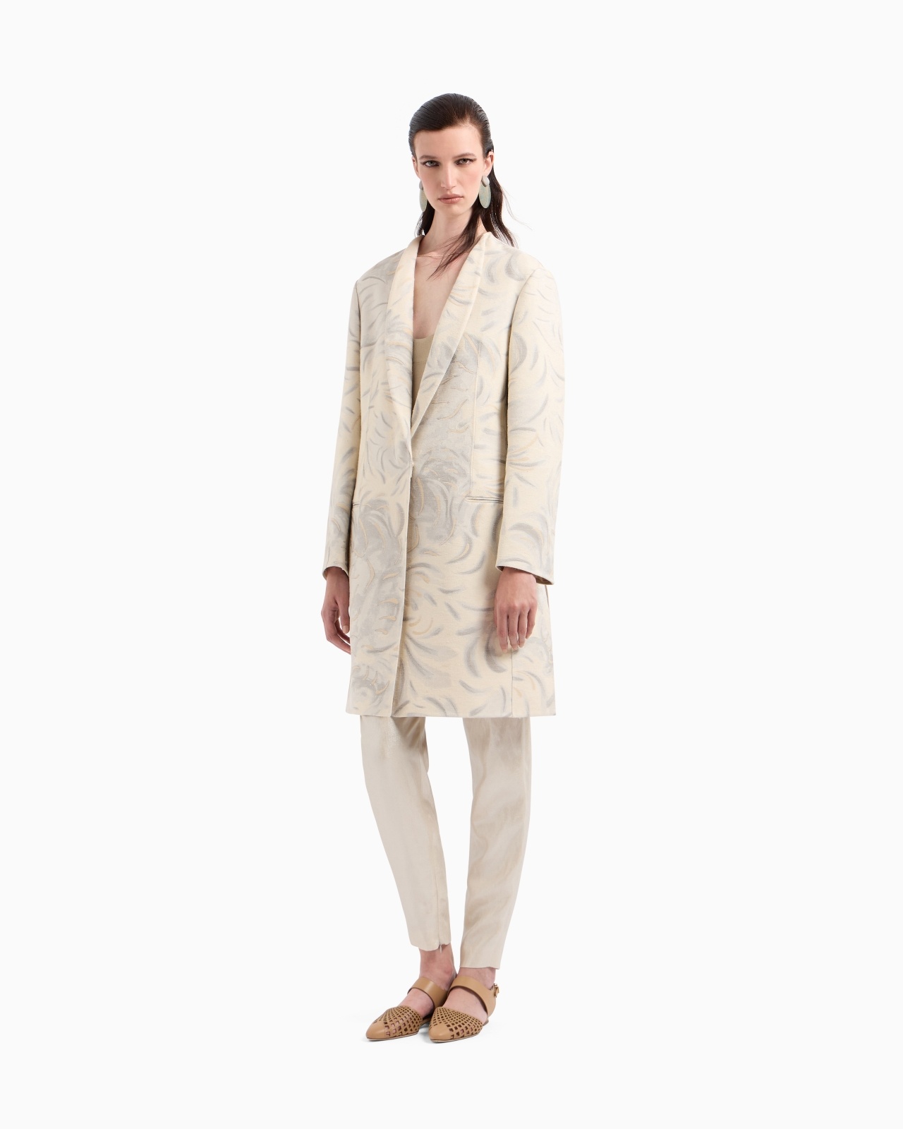 FIL COUPÉ TUSSAH SILK OVERCOAT - 4