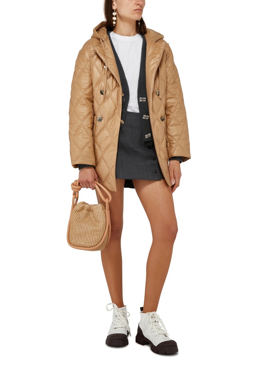 ブルゾン Ganni Hooded Jacket Chalk Pink Pink Fleece Zip Hoodie | GANNI US