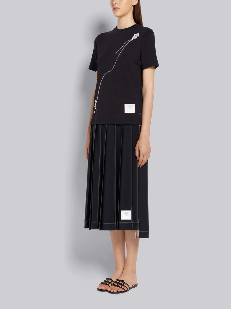 Black Vitello Calf Leather 3-Bow Slide Sandal 6