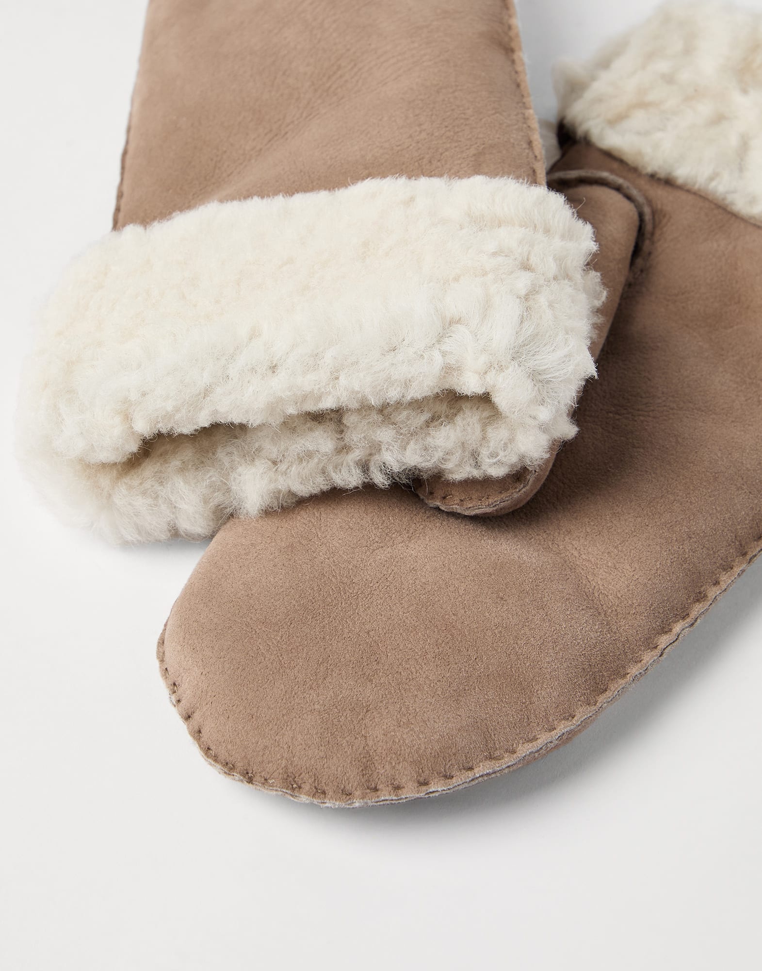 Fuzzy shearling mittens - 2