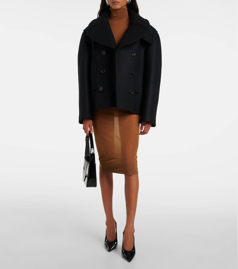 SAINT LAURENT Oversized virgin wool peacoat outlook