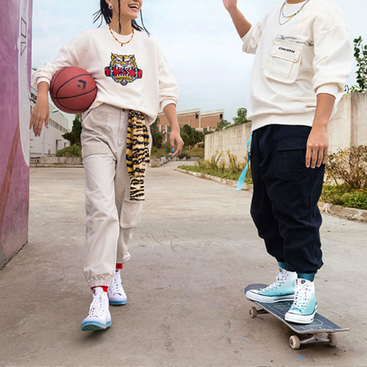 Converse New Year Series TIGER Pattern Round Neck Sports 'Milk White' 10024319-A01 - 5