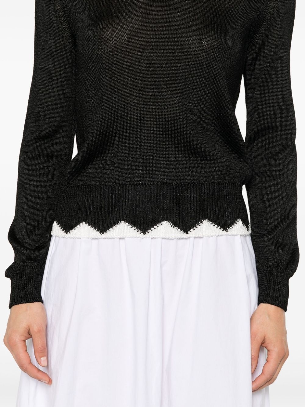 contrasting-trim jumper - 5
