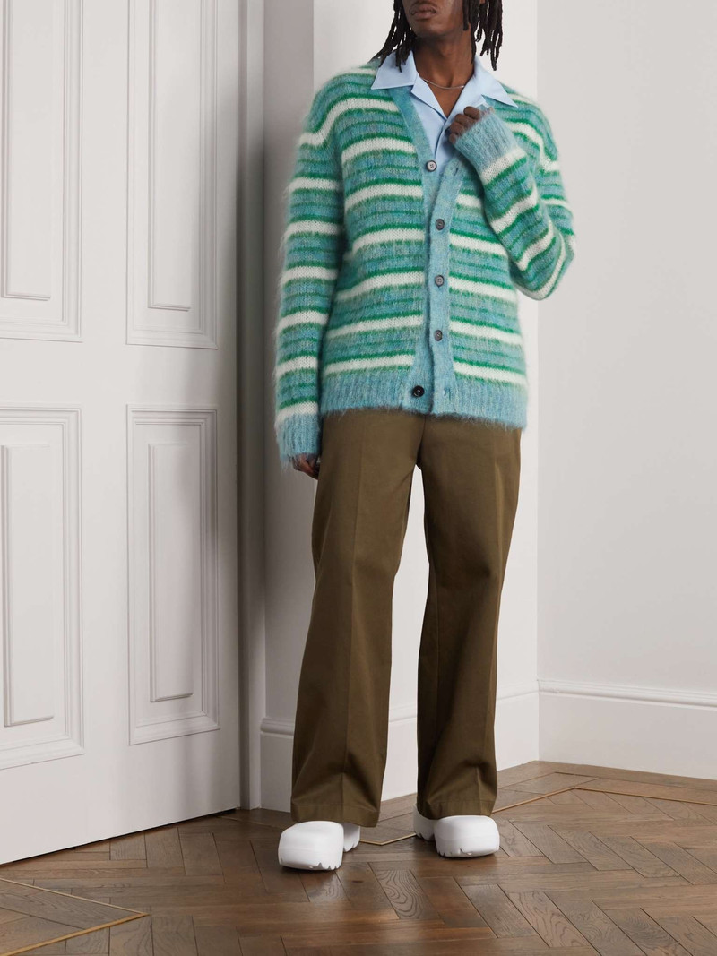 Marni Striped Mohair-Blend Cardigan outlook