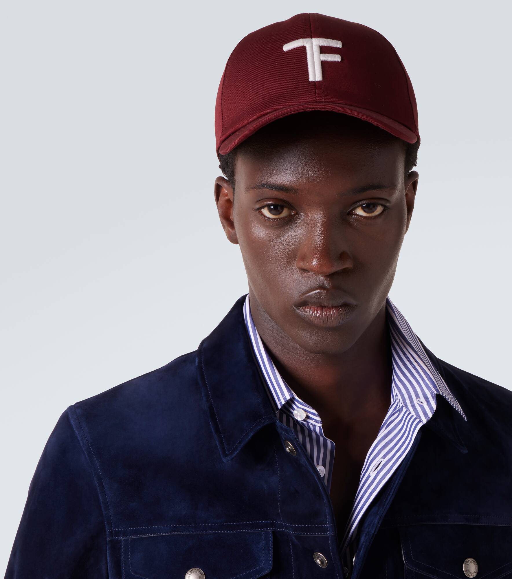 TF leather-trimmed canvas baseball cap - 2