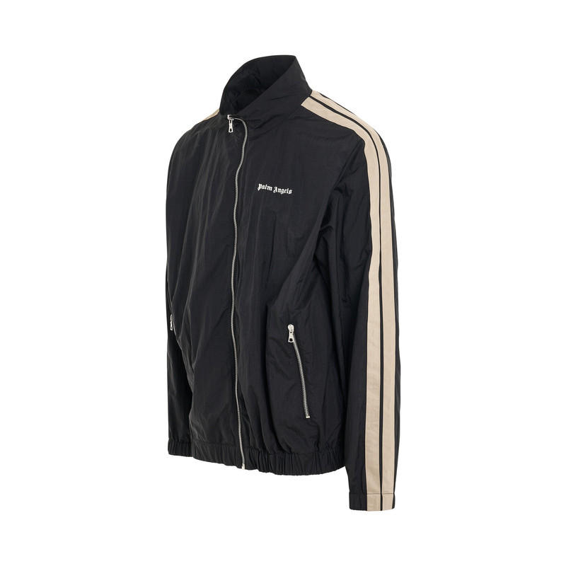 Palm Angels Palm Angels Nylon Stripe Track Jacket in Black outlook