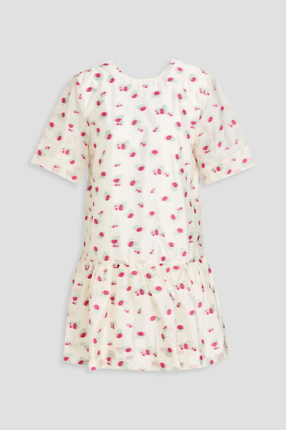 Embroidered organza mini dress - 1