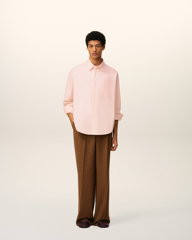 AMI Paris PINK COTTON EMBOSSED AMI DE COEUR BOXY SHIRT outlook