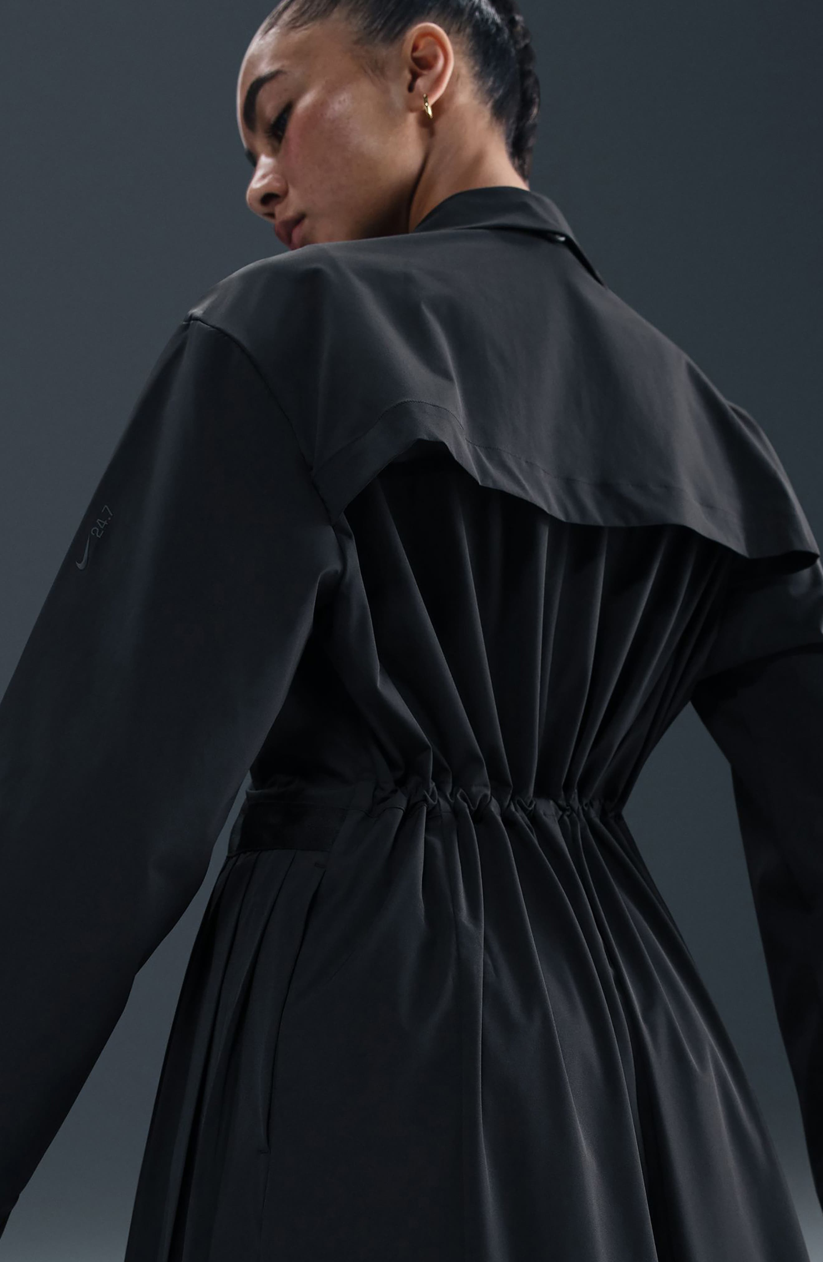 Nike 24.7 PerfectStretch Dri-FIT Trench Coat in Black/Dark Smoke Grey at Nordstrom - 7